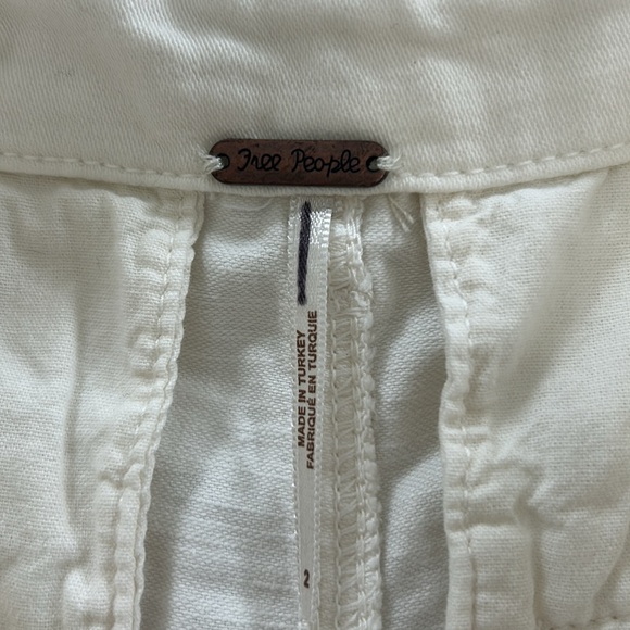 Free People pleated trouser pants size 2 cream Wide Leg High-Waisted w/ pockets - Picture 6 of 8